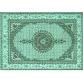 thumbnail image 1 of Ahgly Company Machine Washable Indoor Rectangle Persian Turquoise Blue Traditional Area Rugs, 6' x 9', 1 of 4