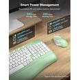 thumbnail image 2 of Ergonomic Wireless Keyboard and Mouse Combo, Leather Cushioned Palm Rest, Wave Keys, Silent Typing, 2.4G Lag-Free-Green, 2 of 9