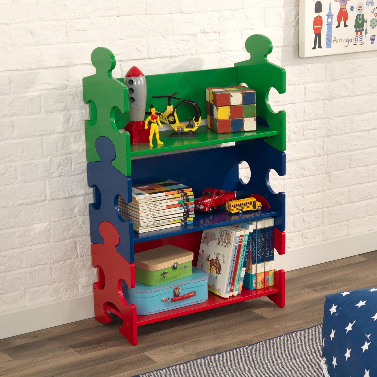 KidKraft Puzzle Bookshelf - Primary