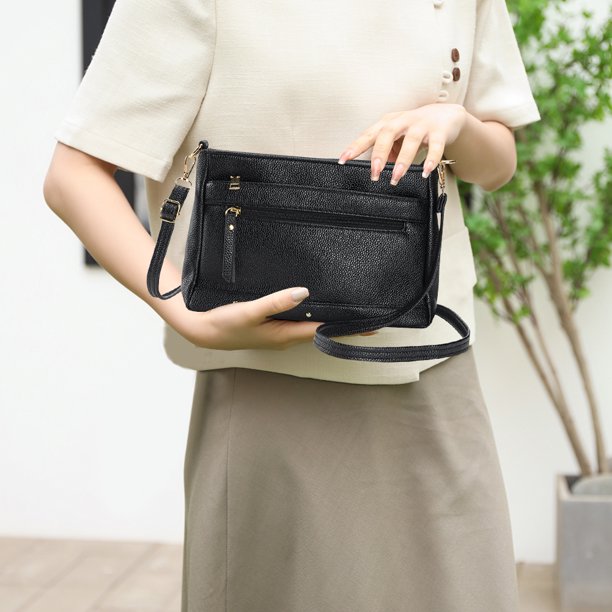Paquete informal para mujer, bolso de viaje de cuero PU, bolso de ocio para niñas (negro) DQrwqpou Para Estrenar