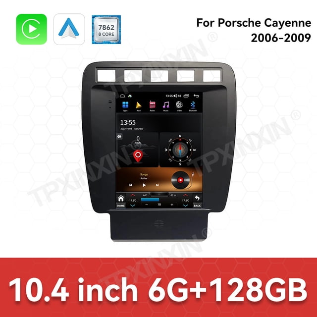 TPXINXIN 10.4 Inch Android 15 Car Radio CarPlay For Porsche Cayenne 2006-2009 Touch Screen Multimedia Player GPS Navigation Head Unit DSP