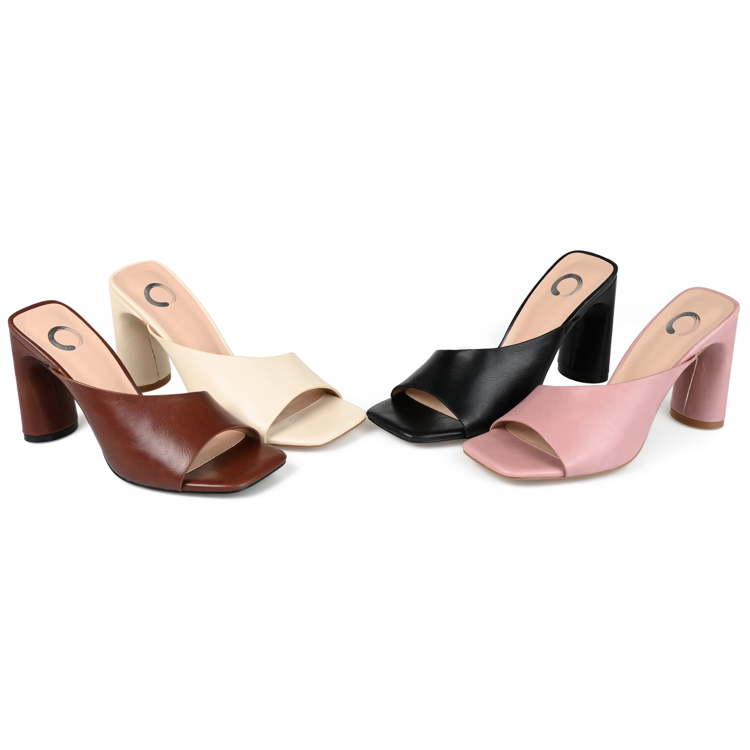 Journee Collection Womens Dola Faux Leather Dressy Heels