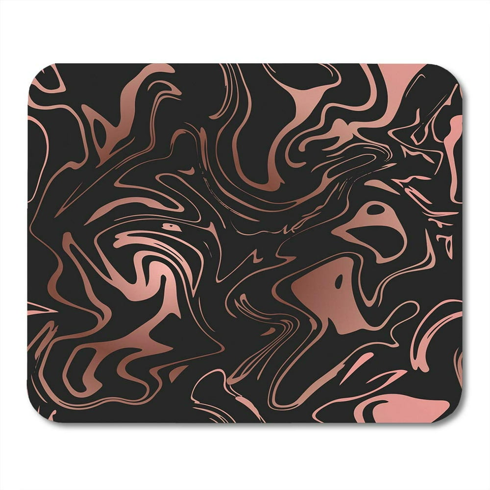 LADDKE Elegant Creative Ink Marble Abstract Faux Rose Gold Liquid