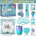 thumbnail image 3 of Aofmee Gift Baskets for Women, 10 Pcs Ocean Relaxing Spa Bath Gifts Sets with Flannel Blanket, Beauty Mother's Day Birthday Holiday Box Idea for Her, Blue, 3 of 11