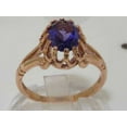 thumbnail image 2 of LBG British Made Spectacular 10k Rose Gold Natural Amethyst Womens Engagement Ring - 33 size options - Size 10.5, 2 of 6