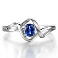 thumbnail image 3 of Solitaire 8x6mm Oval Shape Blue Sapphire 1.25 Carat Engagement Ring In 10k White Gold, 3 of 5