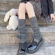 thumbnail image 4 of Calentadores de piernas largos para mujer, moda Lolita, de lana, de punto trenzado, calentadores de piernas hasta el muslo, calcetines sueltos, 4 of 5