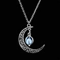 thumbnail image 2 of Luminous Moon Necklace Stone Pendant Necklace Halloween Fluorescent Necklace Glow in The Dark Accessories for Women, 2 of 8