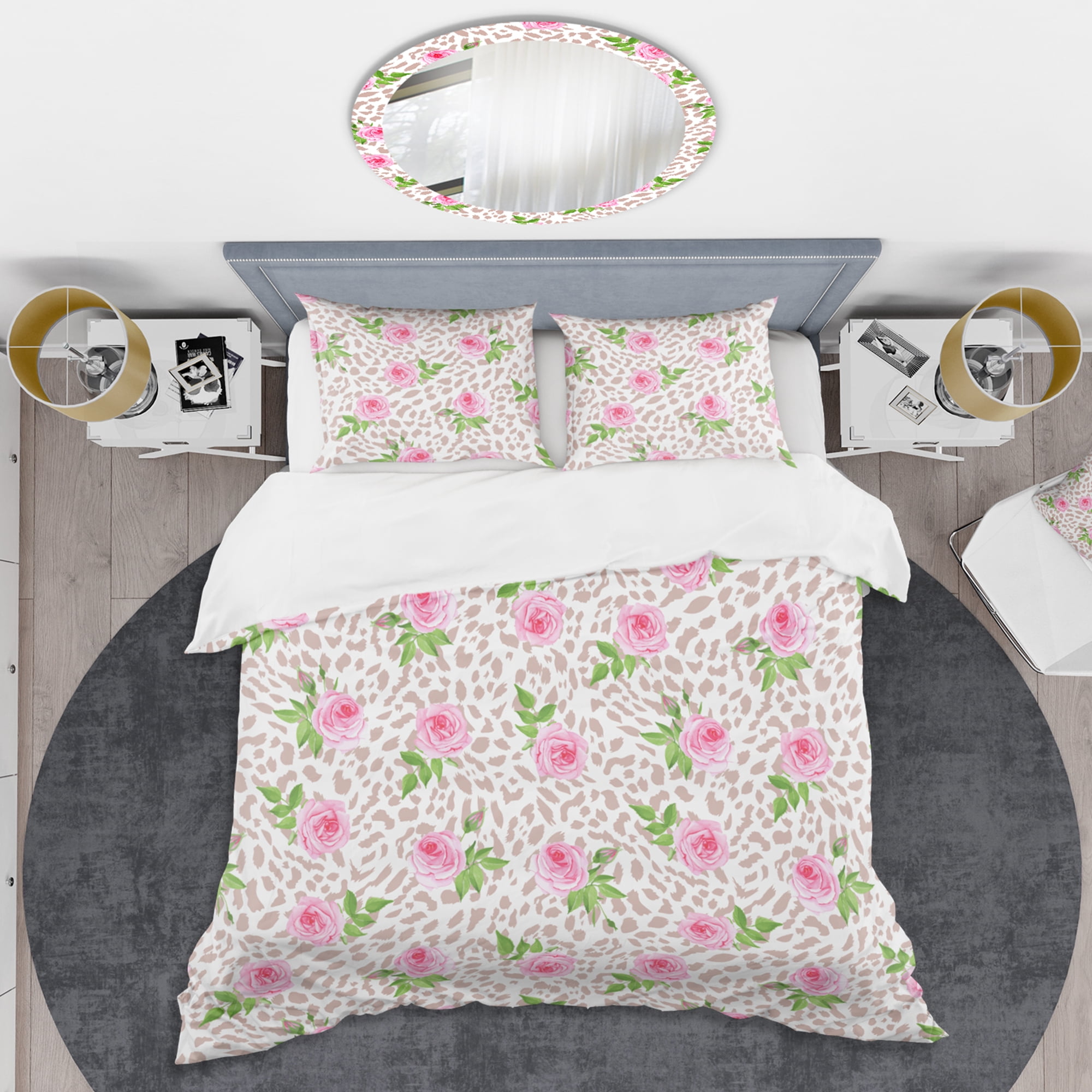 Designart 'Leopard Fur Safari IV' Mid-Century Modern Duvet Cover Set