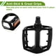 thumbnail image 3 of Pedal de bicicleta de aleación de aluminio universal con tiras reflectantes negras, adecuado para ejes de 14mm, pedal de bicicleta antideslizante para BMX MTB bicicletas de carretera 1 par, 3 of 7