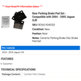 thumbnail image 2 of Rear Parking Brake Pad Set - Compatible with 2004 - 2005 Jaguar XJR, 2 of 2