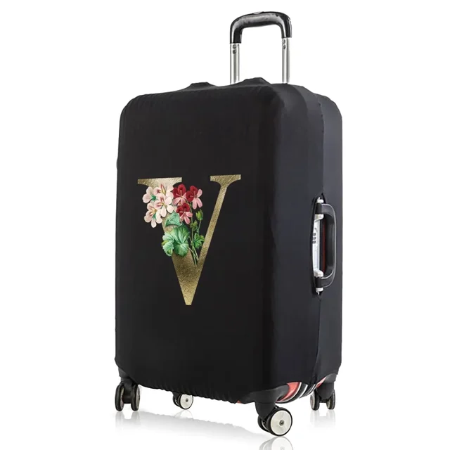 Luggage Cover Protective Suitcase Trolley Case Dust Cover 18 To 28 Inch Golden Flower Series Pattern Elastic Travel Protective 8Golden flower V L