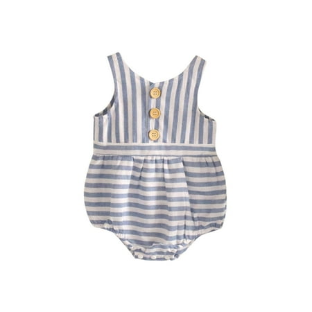 

Akiihool Baby Girl Clothes Baby-girls Short Sleeve Onesies Bodysuits Casual Summer (Blue 0-3 Months)