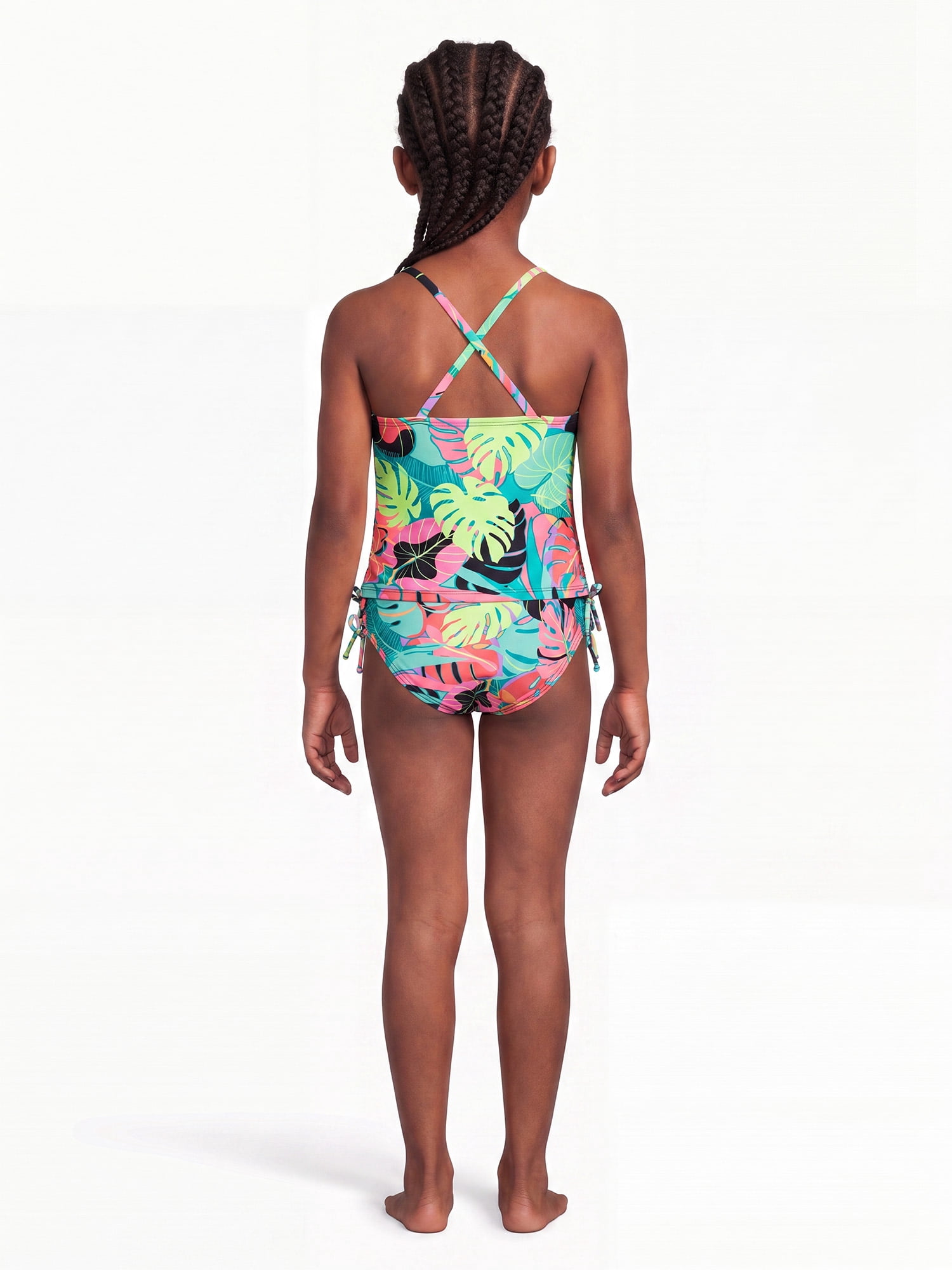 Ocean Gear Girls Two Piece Tropical Print Swim Set, Sizes 4-18