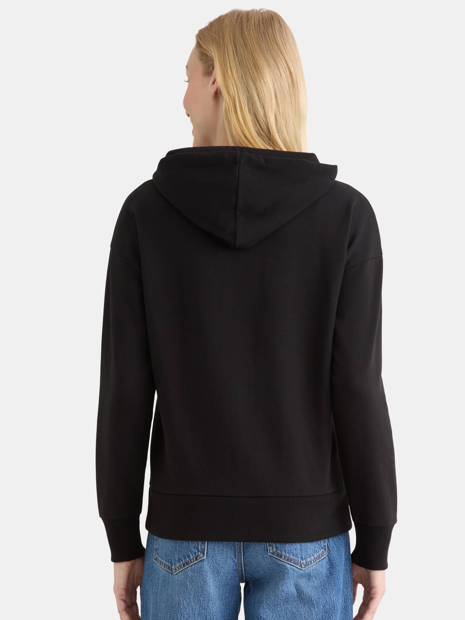 Time and Tru Women's and Women’s Plus Zip Front Fleece Hoodie Jacket, Sizes XS-4X