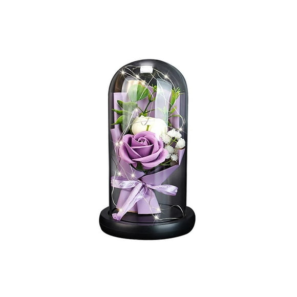 Thinsony Rose Gift Box with Glass Cover LED Light Gift for Valentine's Day Anniversary