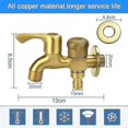 thumbnail image 2 of Brass Hose End Tap Outdoor Anywhere Garden Tap Garden Brass Water Bib Tap Brass Double Water Tap Allotment Tap Wall Mounted Faucet Washing Machine Tap, 2 of 5