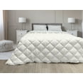 thumbnail image 1 of Ivory Down Alternative Comforter, Geometric Continuous Diagonal Diamond Shaped Abstract Monochrome Digital Style Pattern, Microfiber Quilt for All Season, 5 Sizes, Cream, by Ambesonne, 1 of 3