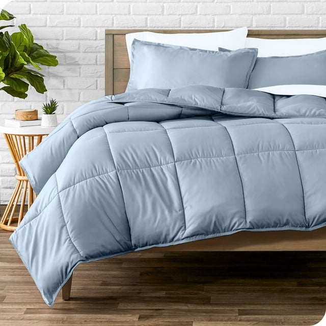 Bare Home Goose Down Alternative Comforter Set - 3 Piece Set - Oversized King, Dusty Blue