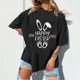 thumbnail image 2 of Blusa informal de manga corta con cuello redondo y estampado de Pascua para mujer Pompotops hfajkhk128315, 2 of 6