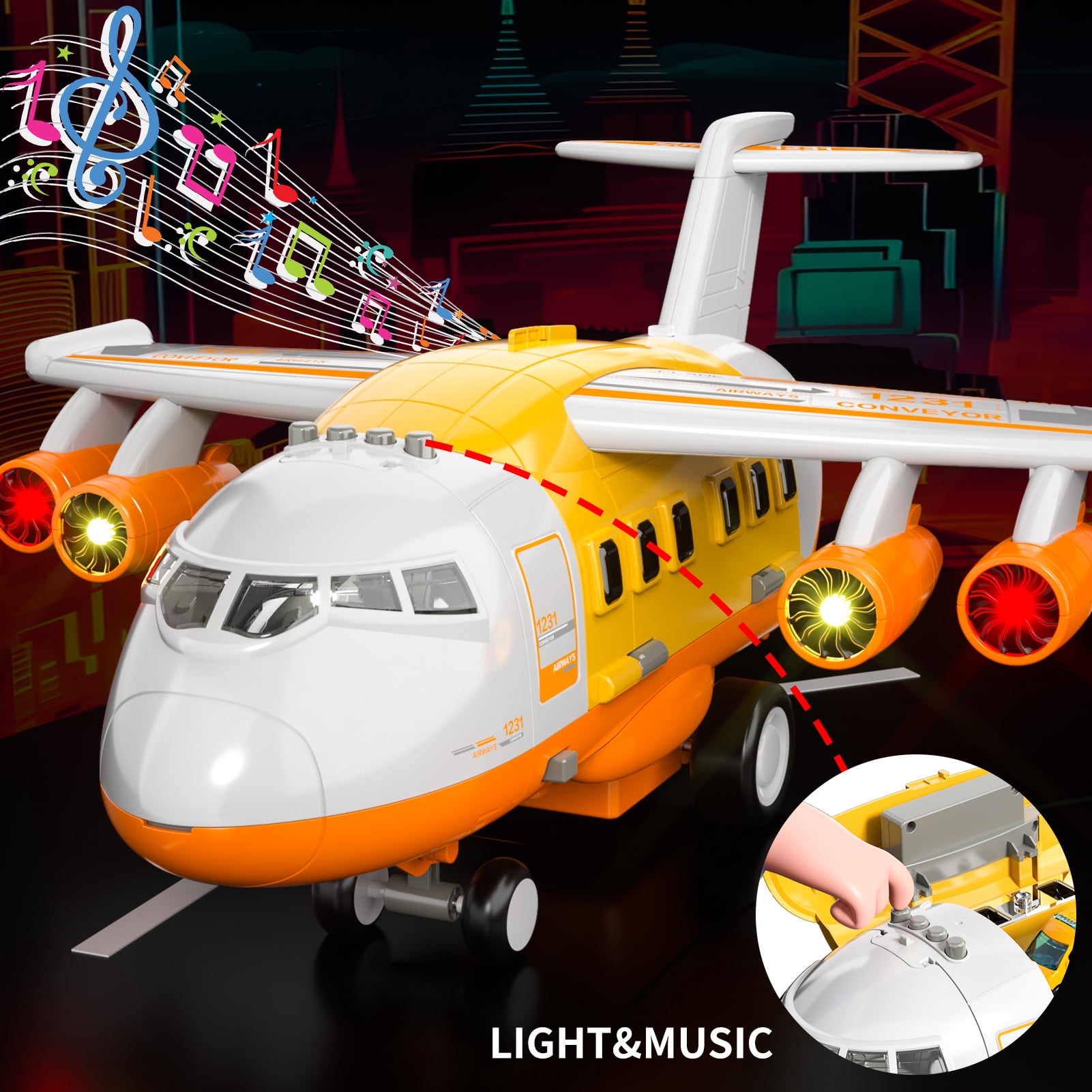 Lucky Doug Plane Toys for Toddlers Ages 1-6, Toddlers Airplane Car Toys, 1-6 Years Old Boys Gifts
