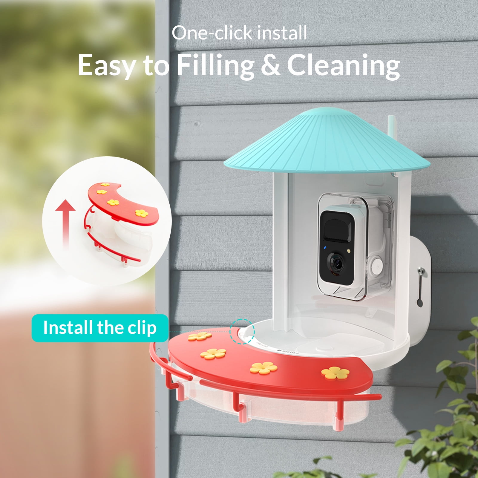 Birdfy Hummingbird Feeder Camera, Bird Feeders with Camera and Solar Panel, 1080P wide-angle camera for real-time bird watching, Ideal Gift for Hummingbird Lovers