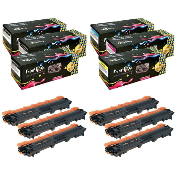 TN221 / 225 Compatible 6 Cartridges (Set+2 Black) for Brother HL 3140CW 3150CDN 3150CDW 3170CDW 3180CDW / DCP 9020 9020CDW 9020CDW / MFC 9130CW 9140CDN 9140CDW 9330CDW 9340CDW
