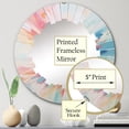 thumbnail image 3 of Designart "Energetic Eruptions Mid Century Artistry V" Abstract Round Wall Mirror - Mid-century Oval Printed Decorative Oversized Mirror - Multiple Color Options, 3 of 4