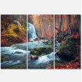 thumbnail image 4 of Designart Autumn Mountain Waterfall Long View Canvas Wall Art, 4 of 4