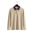 thumbnail image 7 of Generic Men Long Sleeve Polo Shirts Casual Knit Golf Shirts Lightweight Dress Button T-Shirts Lapel Collared Pullover Tops, 7 of 7