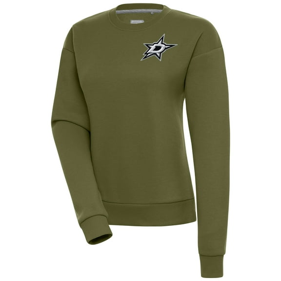 Women's Antigua Olive Dallas Stars Victory Pullover Sweatshirt