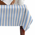 thumbnail image 4 of Blue Striped Table Cloth Waterproof Tablecloths, Modern Simple Farmhouse Beige Vintage Tablecloth Dining Table Cover for Kitchen Party Tabletop Outdoor, Rectangle Tablecloth 60x102 Inch, 4 of 9