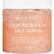 Brooklyn Botany Himalayan Salt Exfoliating Body Scrub & Foot Scrub - All Natural Exfoliator, Moisturizes With Sweet Almond Oil - Scrub Away Dead Skin - Great Gifts For Women - 10 oz