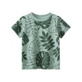 thumbnail image 2 of Byoo Graphic Shirts for Toddler Boy Leaf Printed Short Sleeve Comfort Coton T Shirt Kids Leisure Soft Pullover Top,Green, 2 of 6