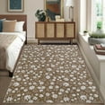 thumbnail image 2 of Garvee 8'x10' Modern Floral Pattern Area Rug, Machine Washble Rug Low Pile Floor Soft Carpet Non-Slip Stain Resistant Rug for Living RooM Bedroom Home Decor, Brown, 2 of 8