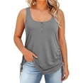 thumbnail image 2 of fatyb Plus Size Tank Tops for Women Drawstring Side Sleeveless T-Shirts Womens Casual Loose Blouses, 2 of 7