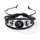 thumbnail image 1 of Stackable PU Leather Chain Bracelet - 26 English Letter Pattern - Perfect Birthday Gift for Personality Lovers!, 1 of 5
