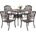 thumbnail image 4 of Haverchair 5 Piece Adult Vintage Cast Aluminum High Quality Dining Furniture Sets Bronze, 4 of 8