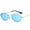 Blue, variant on Womens Oval Sunglasses UV400 Protection Mirror Lens Alloy Frame Stylish Eyewear for Driving Fishing Party Shopping