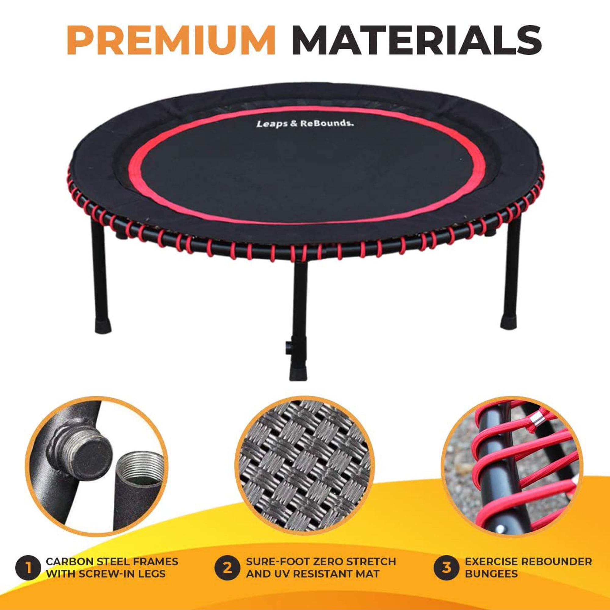 The Leaps and Rebounds Mini Fitness Trampoline and Rebounder