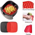 thumbnail image 2 of GFDYREE 2 Pack Reusable Air Fryer Liners 8.5 Inch Square Perforated Air Fryer Basket Non-Stick Silicone Mats for Ninja Cosori Instant Pot 5.8 QT & Larger Air Fryers Replacement for Parchment, 2 of 7
