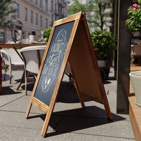 Alamont Home - Canterbury 20"W x 2-26"D x 40"H Magnetic A-Frame Chalkboard - Rustic Brown
