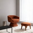 thumbnail image 4 of Youmumeub Swivel Accent Chair with Ottoman, Modern Round Barrel Chair for Living Room Bedroom, Comfortable Upholstered Lazy Lounge Chair with Footrest, Orange, 4 of 5