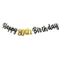 thumbnail image 6 of Double Sized Glitter Paper Black Happy 80th Birthday Banner Sign No DIY Gold Glitter 80 Years Birthday Party Decorations Supplies Anniversary Celebration Backdrop Pre-Assembled, 6 of 7