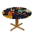 thumbnail image 3 of HENGT Cat Print Round Tablecloth Indoor Outdoor Home Kitchen Dining Party Picnic Patio Decor White, 3 of 7
