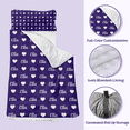 thumbnail image 4 of Kainsy Duckbe Toddler Nap Mat for Daycare, Personalized Kids Sleeping Bag with Pillow and Blanket, Portable Kindergarten Nap Mat with Custom Name, Preschool Travel Camping, Purple & White, 4 of 9