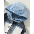 thumbnail image 5 of Kucnuzki 6 Months Baby Boy Winter Tops Baby Boy Coats 9 Months Long Sleeve Checkboards Prints Button-Up Hoodie Coat Blue, 5 of 7