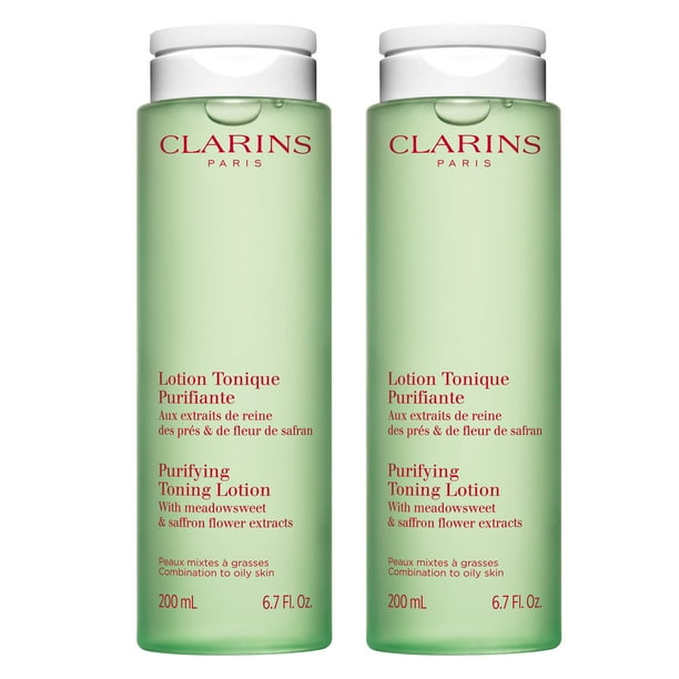 Loción tonificante Clarins que purifica la piel menos grasa durante 14 días