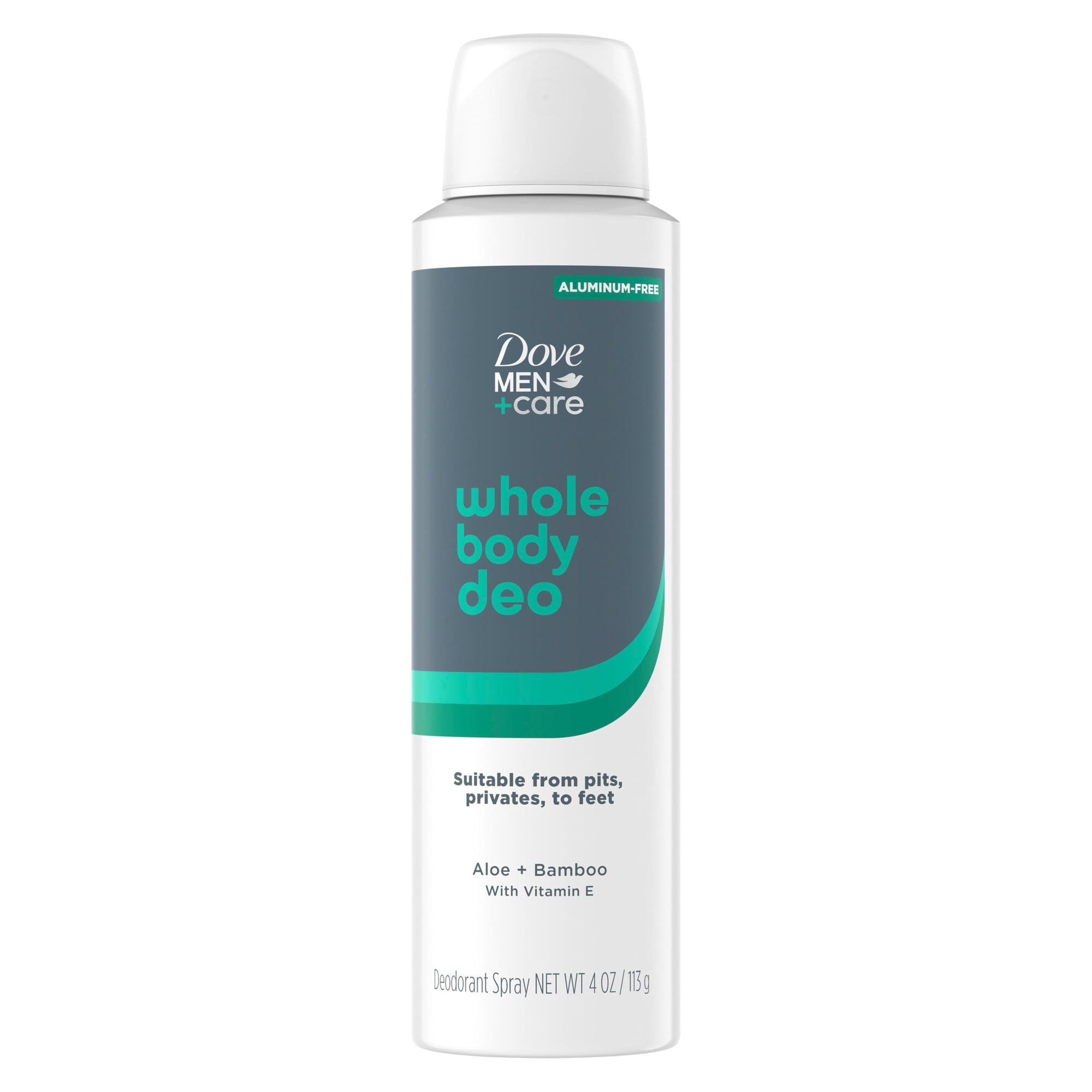 Dove Men+Care Whole Body Deo Spray Suitable from Pits, Privates, to Feet Aloe + Bamboo Aluminum-Free Deodorant 4 oz