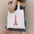 thumbnail image 3 of Bolso de compras con diseño de la Torre Eiffel de París, Francia, de gran capacidad, para mujer, de lona, ecológico, para estudiantes, tipo libro, 3 of 5